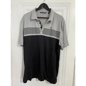TravisMathew Gray and Black Polo Shirt Men's Size 2XL